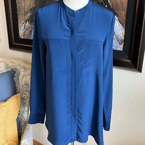 Vince Blue Silk Blouse Size 6